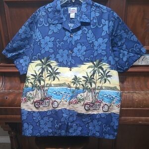 HAWAII Short Sleeve Shirt Motorcycles & Surf Sz XL